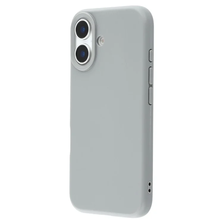Чехол для iPhone 16, мягкий TPU, толщиной 2,0 мм, сплошной цвет, с большим вырезом для объектива - Серый