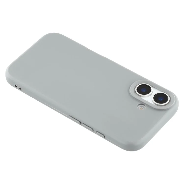 Чехол для iPhone 16, мягкий TPU, толщиной 2,0 мм, сплошной цвет, с большим вырезом для объектива - Серый