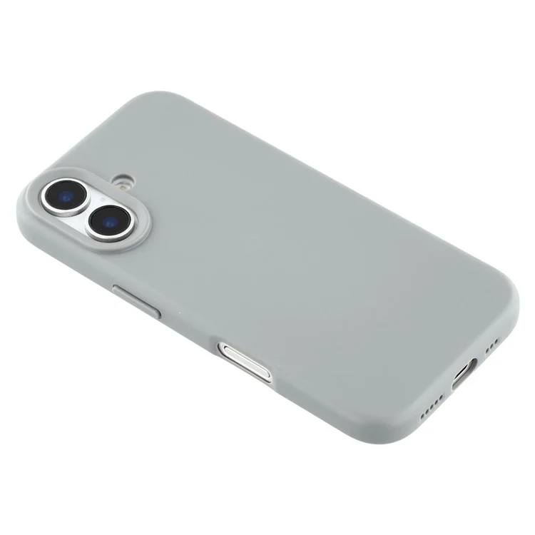 Чехол для iPhone 16, мягкий TPU, толщиной 2,0 мм, сплошной цвет, с большим вырезом для объектива - Серый