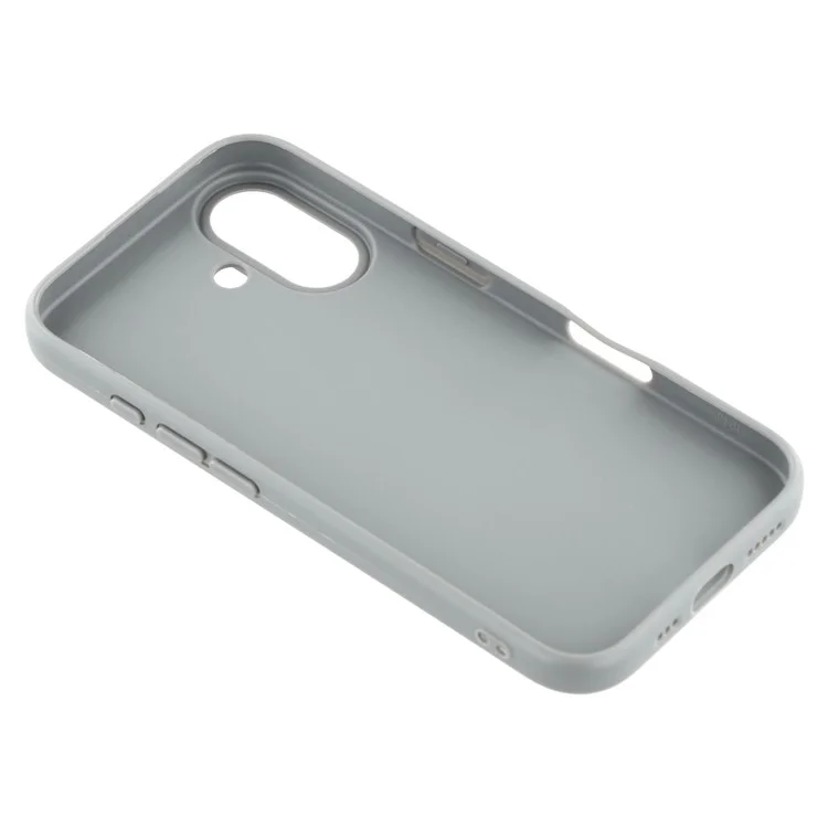 Чехол для iPhone 16, мягкий TPU, толщиной 2,0 мм, сплошной цвет, с большим вырезом для объектива - Серый