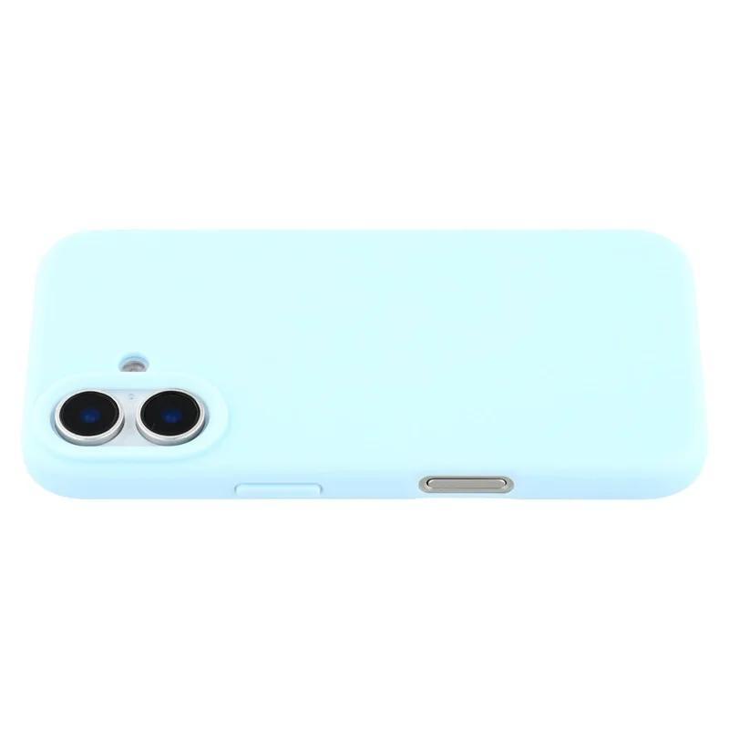 For iPhone 16 Case 2.0mm Thick Solid Color Soft TPU Phone Back Cover Large Lens Cutout - Sky Blue