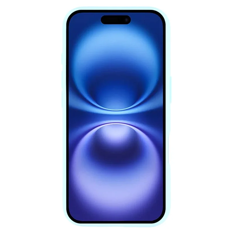 For iPhone 16 Case 2.0mm Thick Solid Color Soft TPU Phone Back Cover Large Lens Cutout - Sky Blue