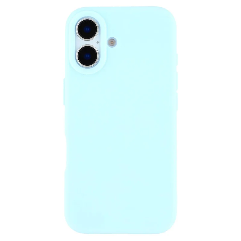 For iPhone 16 Case 2.0mm Thick Solid Color Soft TPU Phone Back Cover Large Lens Cutout - Sky Blue