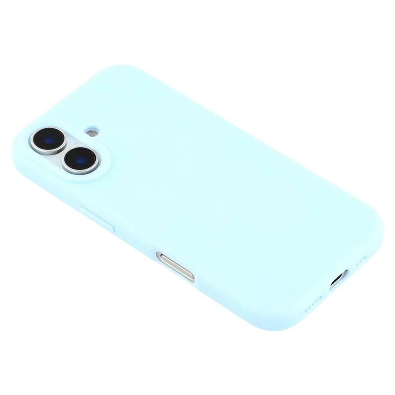 For iPhone 16 Case 2.0mm Thick Solid Color Soft TPU Phone Back Cover Large Lens Cutout - Sky Blue