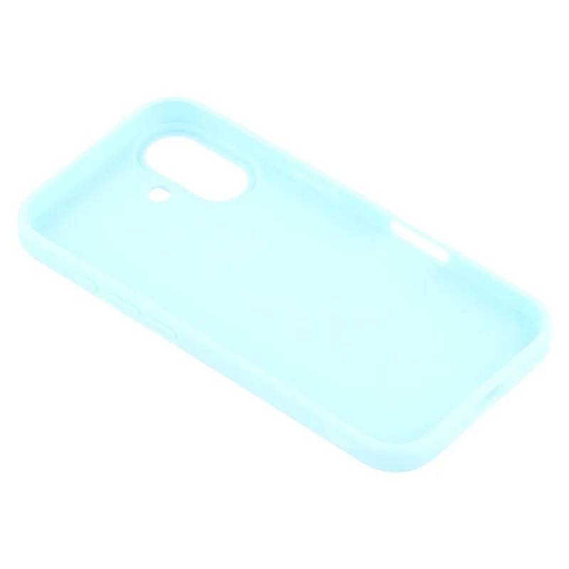 For iPhone 16 Case 2.0mm Thick Solid Color Soft TPU Phone Back Cover Large Lens Cutout - Sky Blue