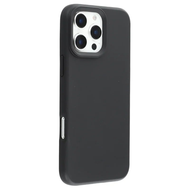 For iPhone 16 Pro Case 2.0mm Thick Solid Color Soft TPU Phone Back Cover Large Lens Cutout - Black
