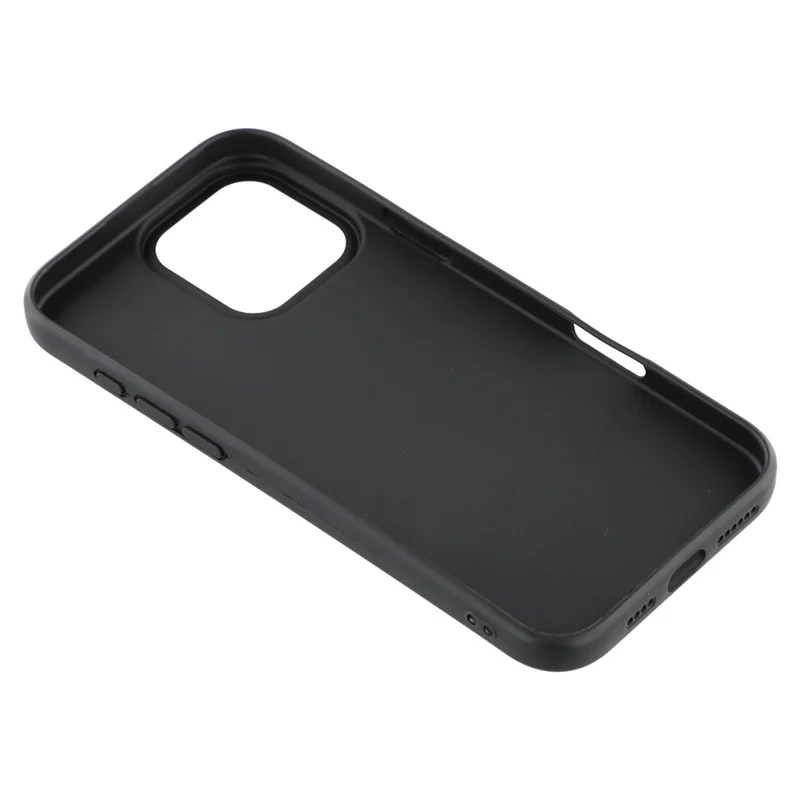 For iPhone 16 Pro Case 2.0mm Thick Solid Color Soft TPU Phone Back Cover Large Lens Cutout - Black