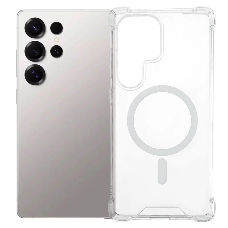 For Samsung Galaxy S24 Ultra Case Magnetic Case 1.5mm Shockproof Clear Phone Back Cover
