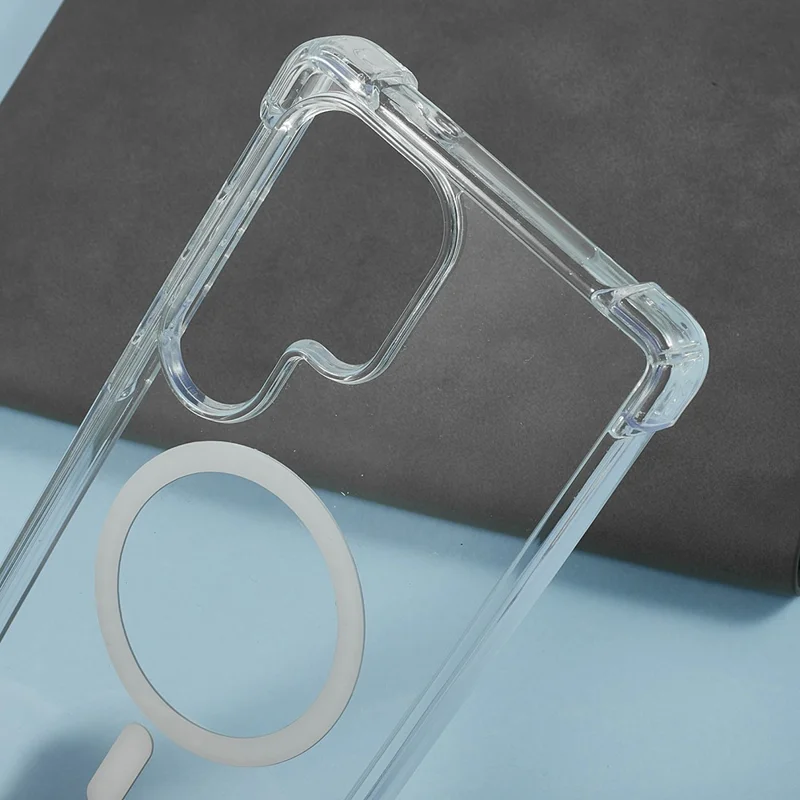 For Samsung Galaxy S24 Ultra Case Magnetic Case 1.5mm Shockproof Clear Phone Back Cover