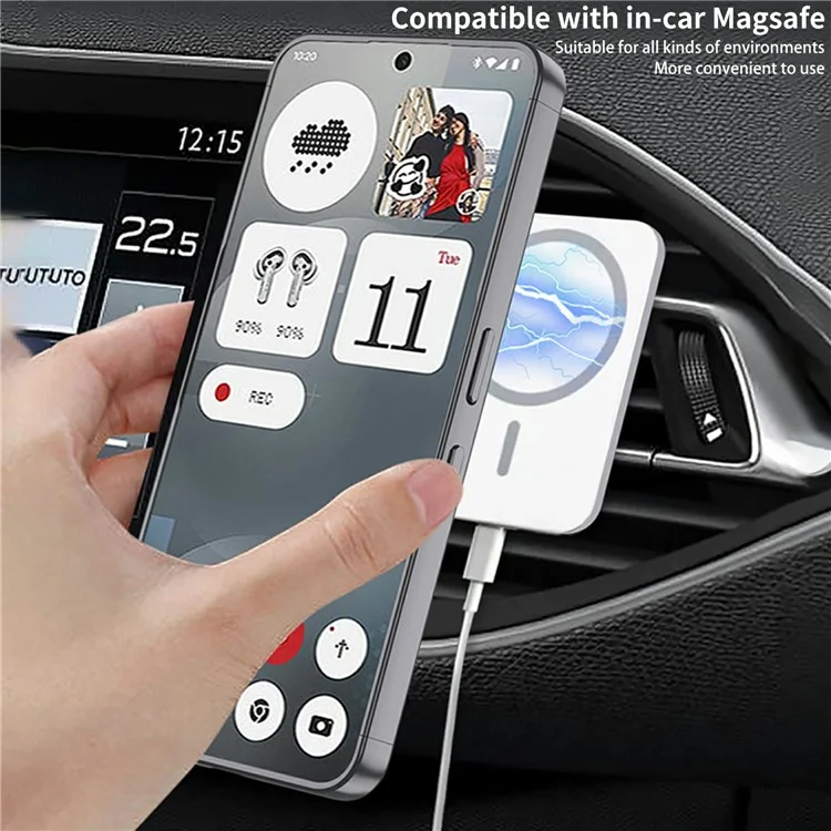 For Nothing Phone (3a) Case Magnetic Kickstand Hard PC Shockproof Phone Cover - Black