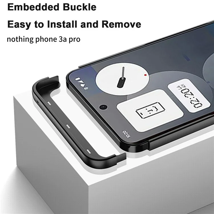 For Nothing Phone (3a) Pro Case Magnetic Kickstand Hard PC Shockproof Phone Cover - Black