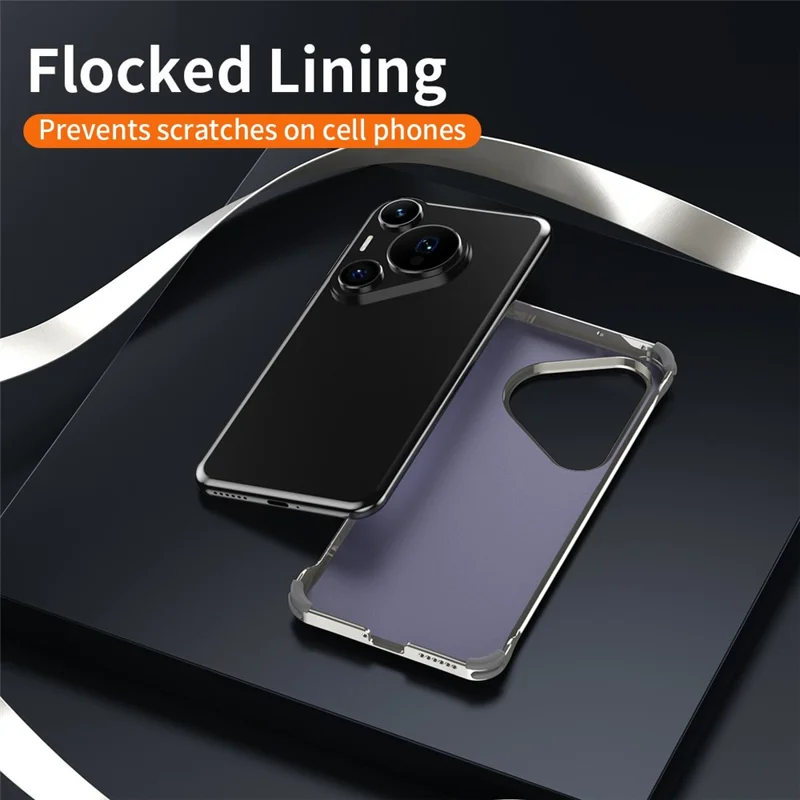For Huawei P70 Pro / Pura 70 Pro+ Case PC + Silicone + Alloy Matte Phone Cover - Titanium