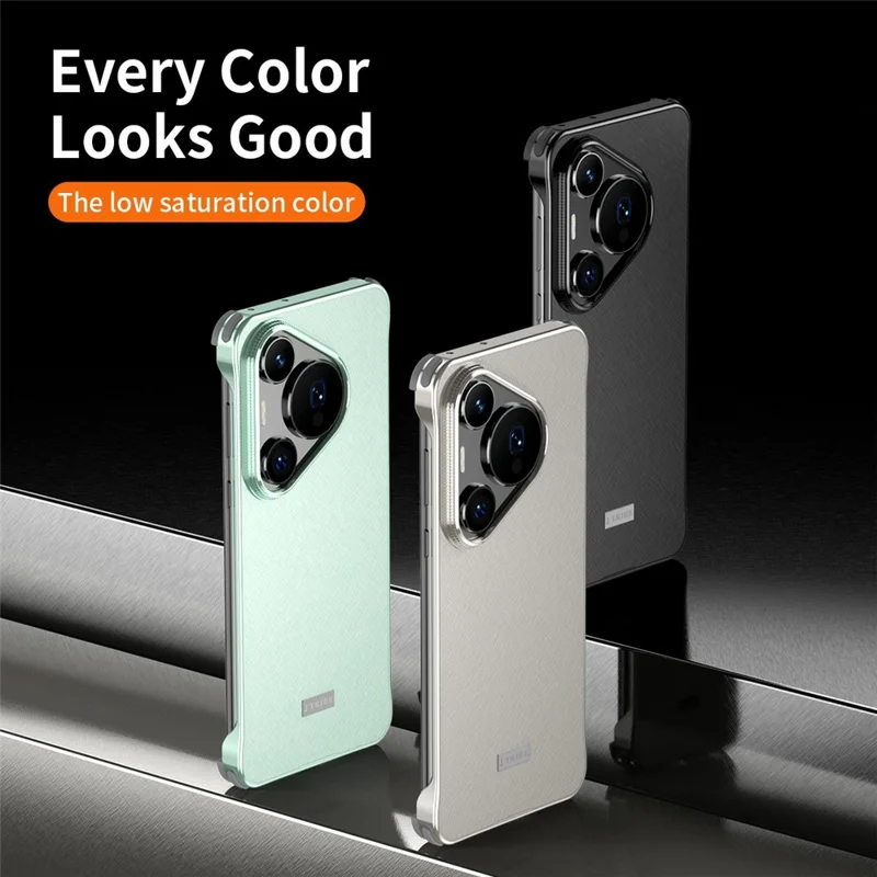 For Huawei P70 Pro / Pura 70 Pro+ Case PC + Silicone + Alloy Matte Phone Cover - Titanium