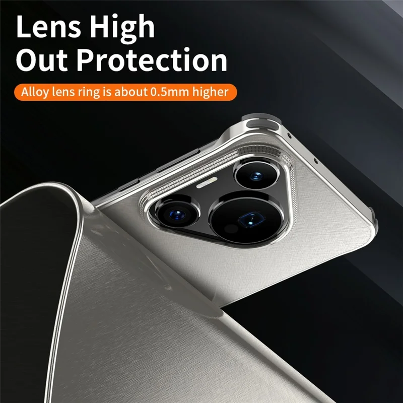 For Huawei P70 Pro / Pura 70 Pro+ Case PC + Silicone + Alloy Matte Phone Cover - Titanium