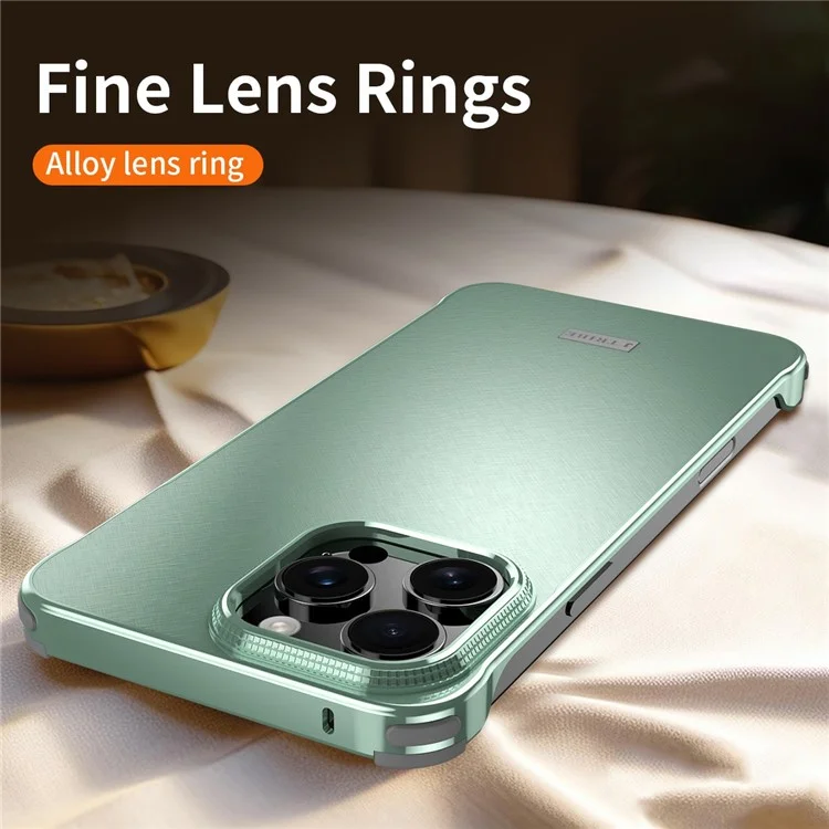 For iPhone 15 Pro Case PC + Silicone + Alloy Matte Phone Cover - Titanium