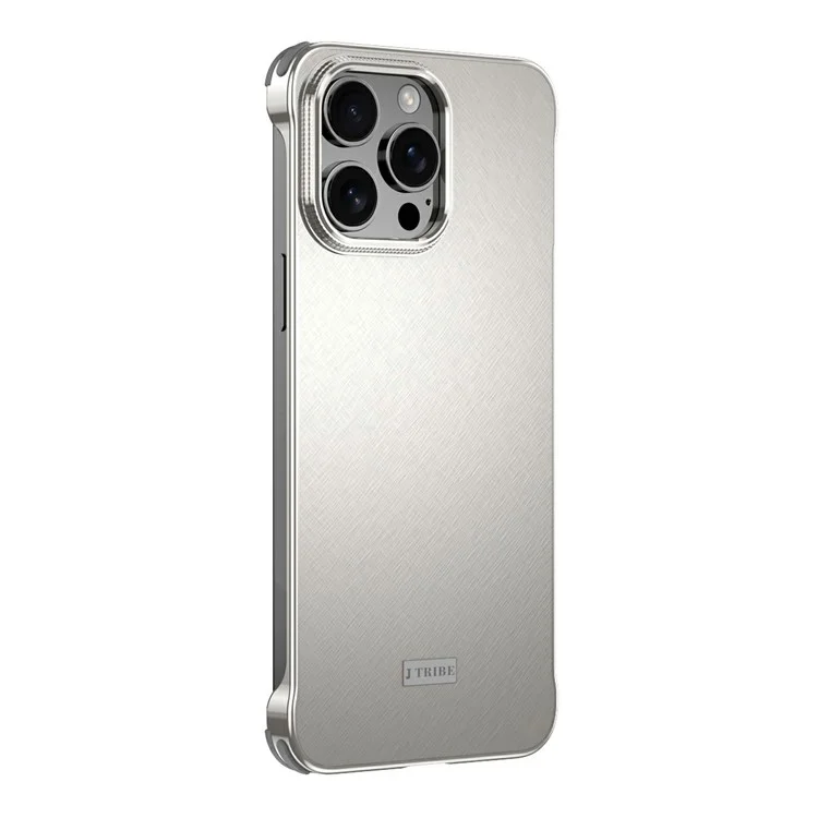 For iPhone 16 Pro Case PC + Silicone + Alloy Matte Phone Cover - Titanium