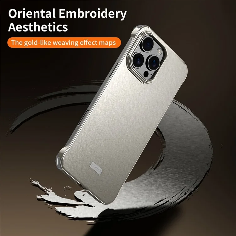 For iPhone 16 Pro Case PC + Silicone + Alloy Matte Phone Cover - Titanium