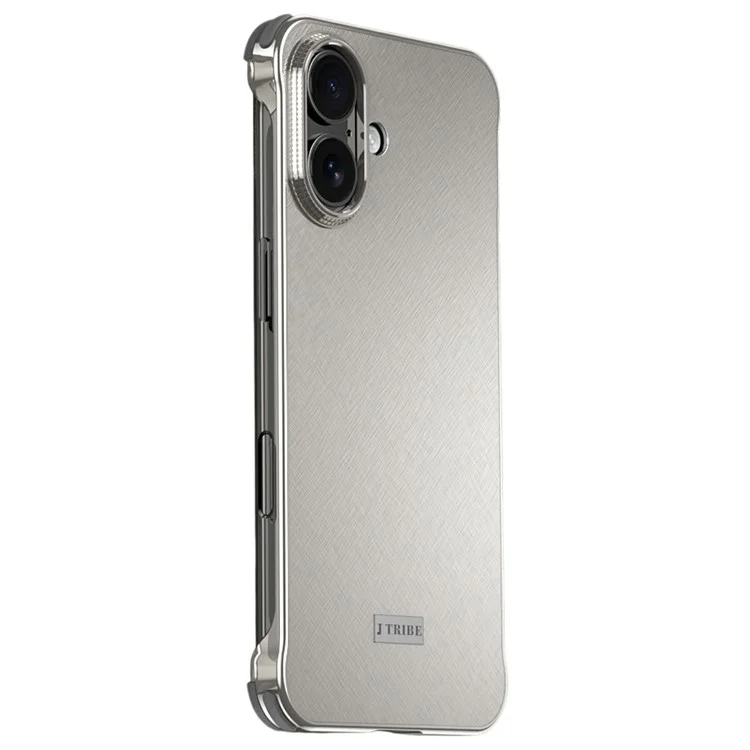 For iPhone 16 Case PC + Silicone + Alloy Matte Phone Cover - Titanium
