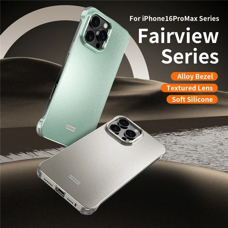 For iPhone 16 Case PC + Silicone + Alloy Matte Phone Cover - Titanium