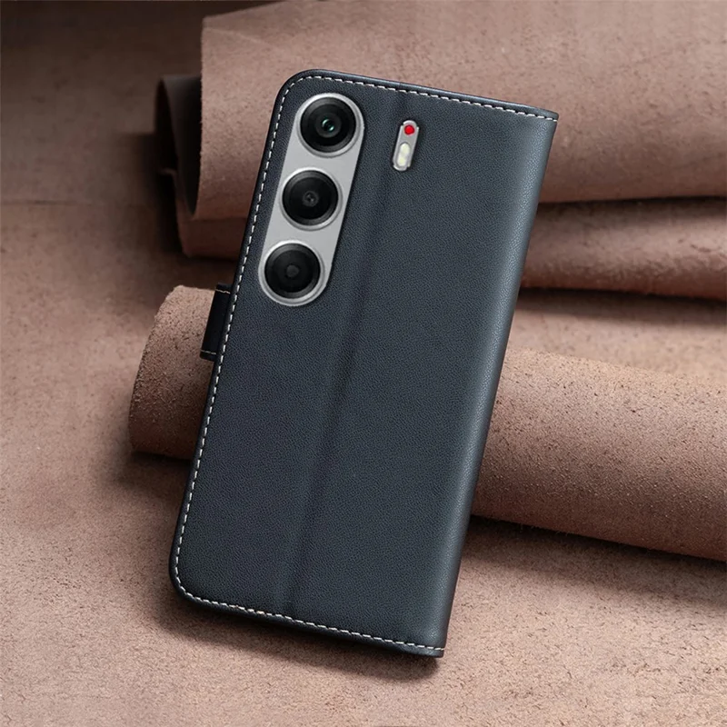 BINFEN COLOR BF17 For TECNO Camon 40 Pro 5G Case Wallet Folio Flip Leather Cover - Black