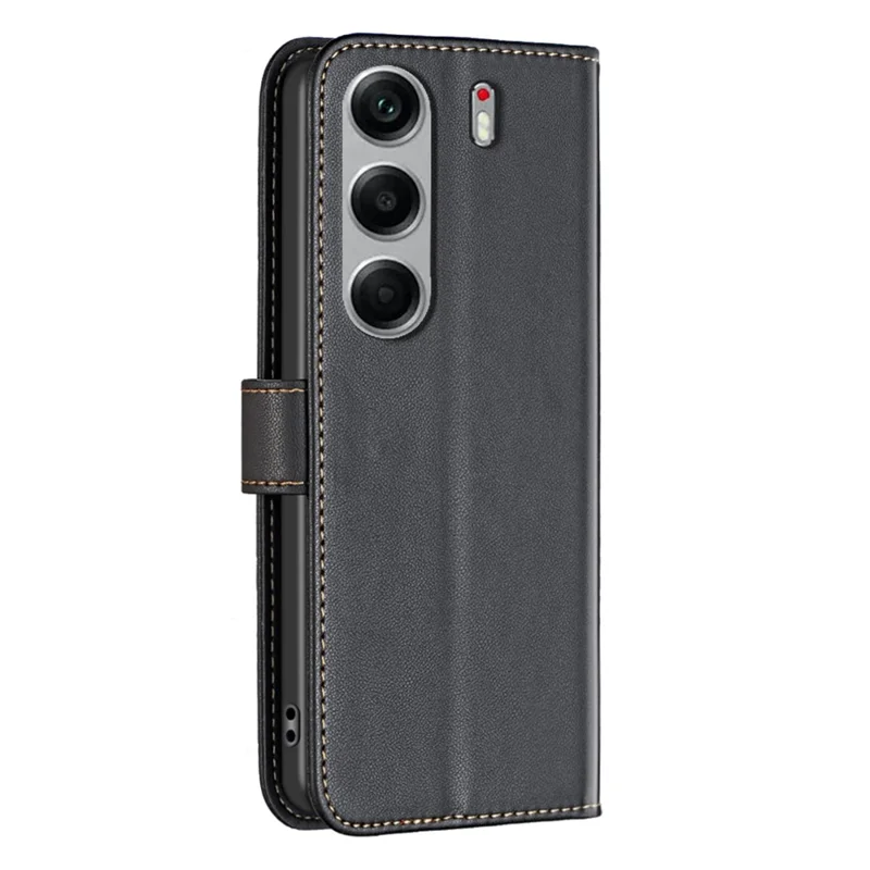 BINFEN COLOR BF17 For TECNO Camon 40 Pro 5G Case Wallet Folio Flip Leather Cover - Black