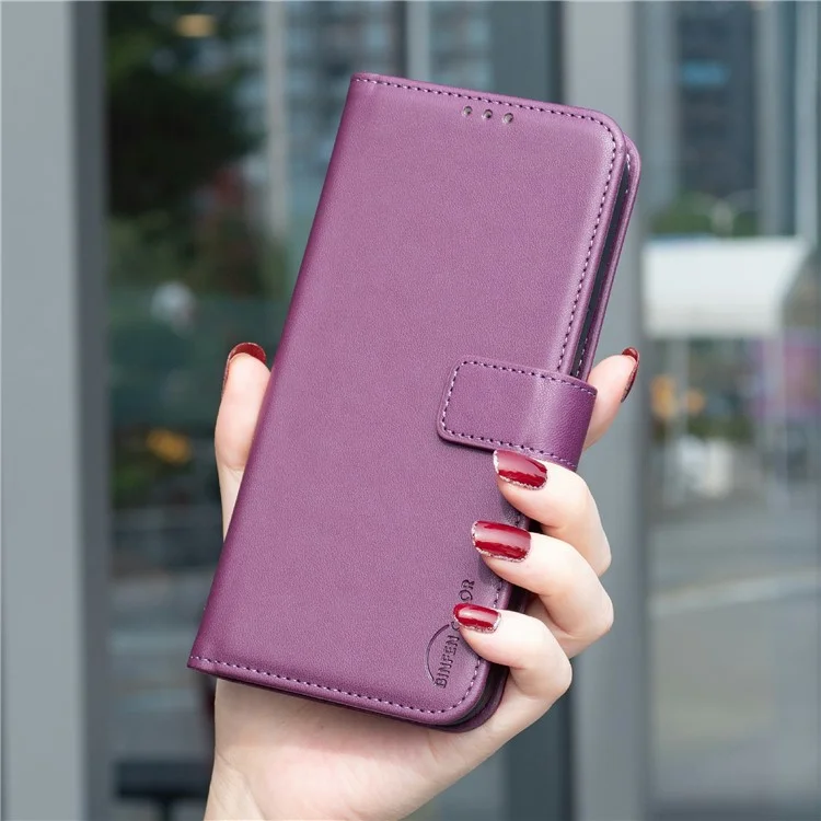 BINFEN COLOR BF17 For TECNO Camon 40 4G Case Wallet Folio Flip Leather Cover - Dark Purple