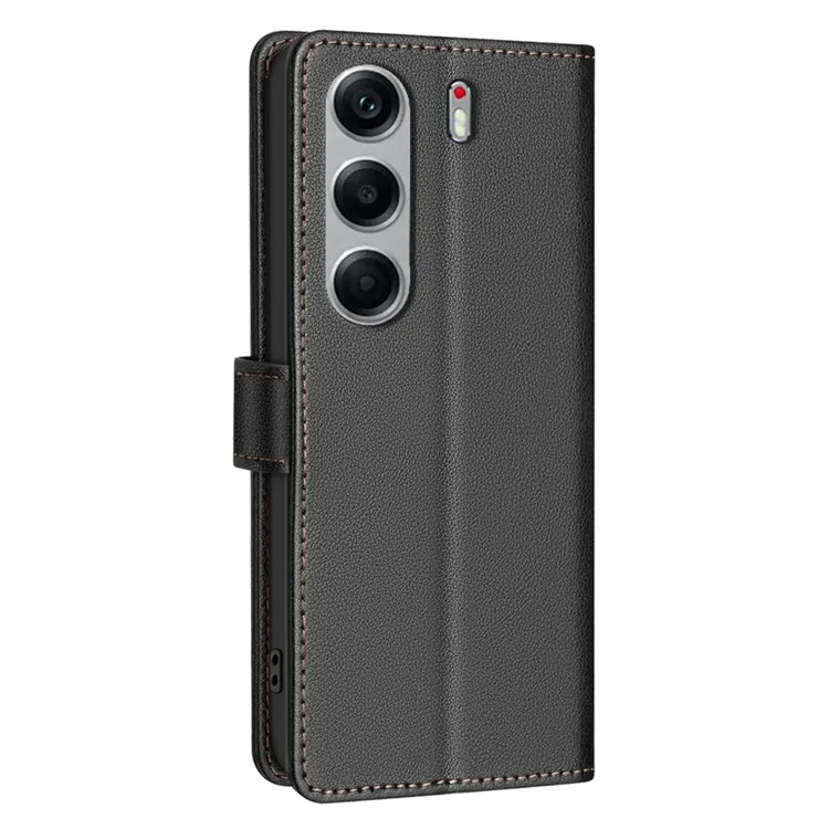 BINFEN COLOR BF32 For TECNO Camon 40 4G Leather Case Wallet RFID Blocking Phone Cover - Black