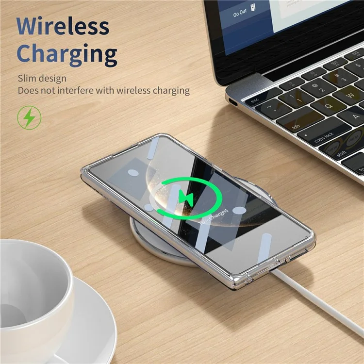 For Huawei Mate X6 Case Magnetic Kickstand Clear PC Phone Cover with HD Screen Film - Black