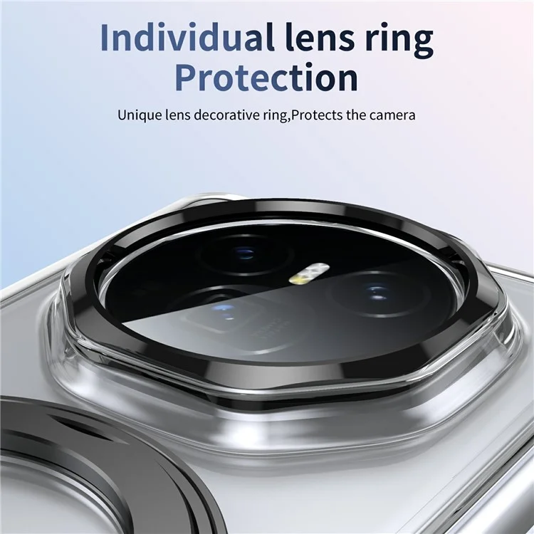 Étui pour Honor Magic V3 5G avec Support Magnétique et Coque Transparente en PC, avec Film de Protection Écran HD - Noir