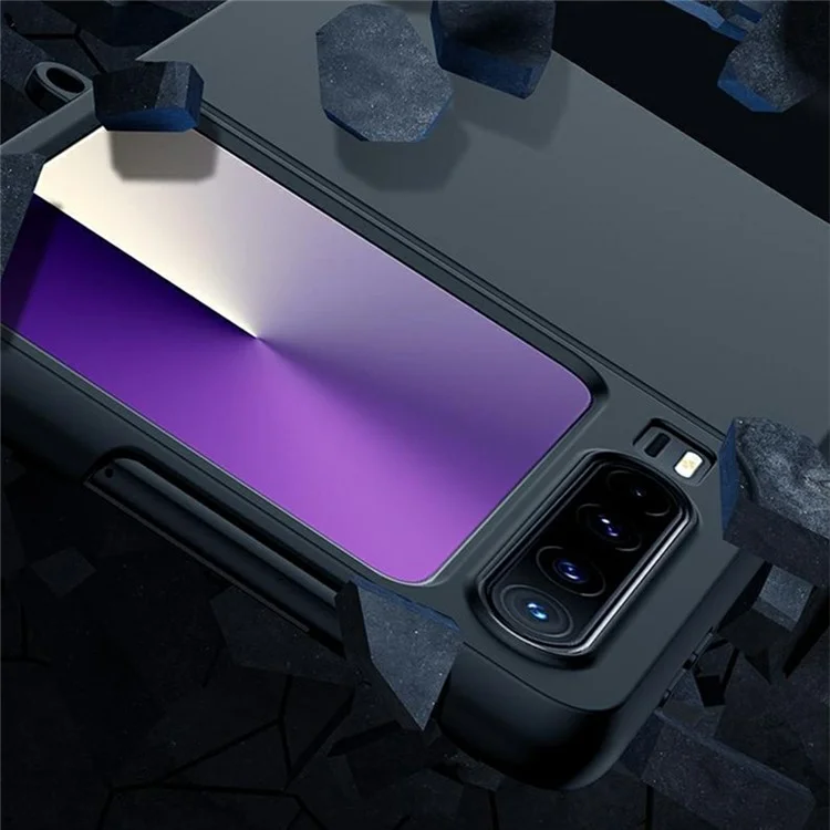 Per il caso Huawei Pura X Skin-Touch PC Cover del telefono con fori per il cordino - Rosa + Ciano