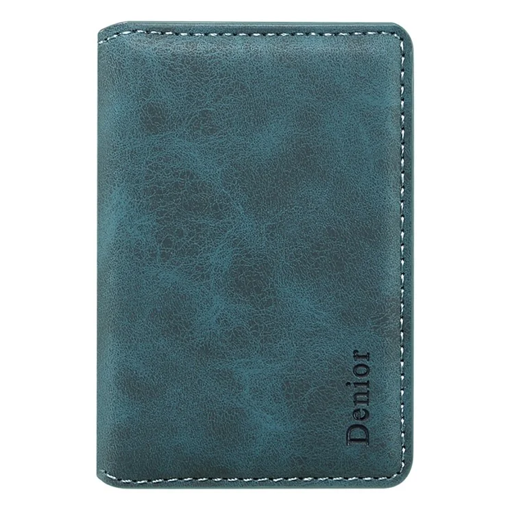 DENIOR V18 Carteira Retrô com Suporte para Cartões Compatível com MagSafe, Bloqueio RFID e Porta-Retratos - Azul