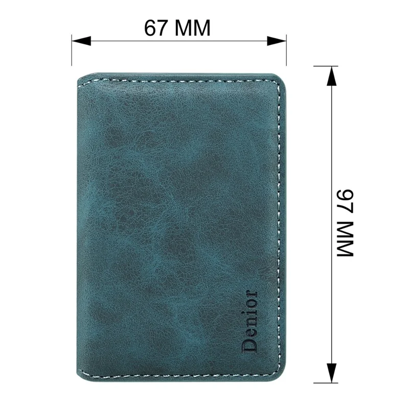 DENIOR V18 Carteira Retrô com Suporte para Cartões Compatível com MagSafe, Bloqueio RFID e Porta-Retratos - Azul