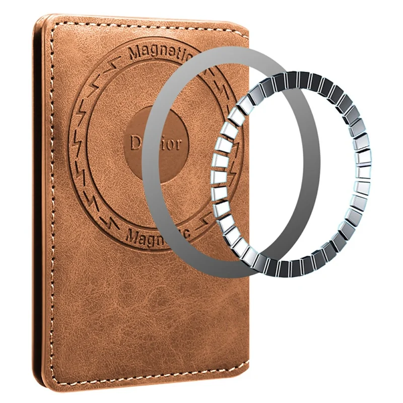 DENIOR V18 Retro Texture Card Holder RFID Blocking Wallet Photo Frame - Brown