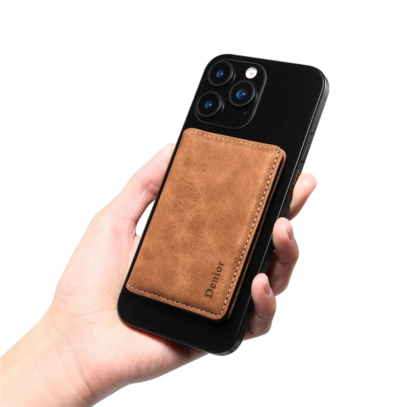 DENIOR V18 Retro Texture Card Holder RFID Blocking Wallet Photo Frame - Brown