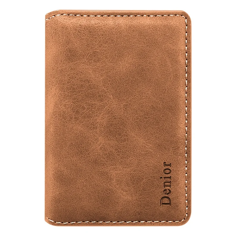 DENIOR V18 Retro Texture Card Holder RFID Blocking Wallet Photo Frame - Brown