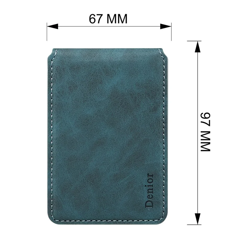 DENIOR V19 Magnetic Card Holder Retro Texture Vertical Flip RFID Blocking Wallet Photo Frame - Black