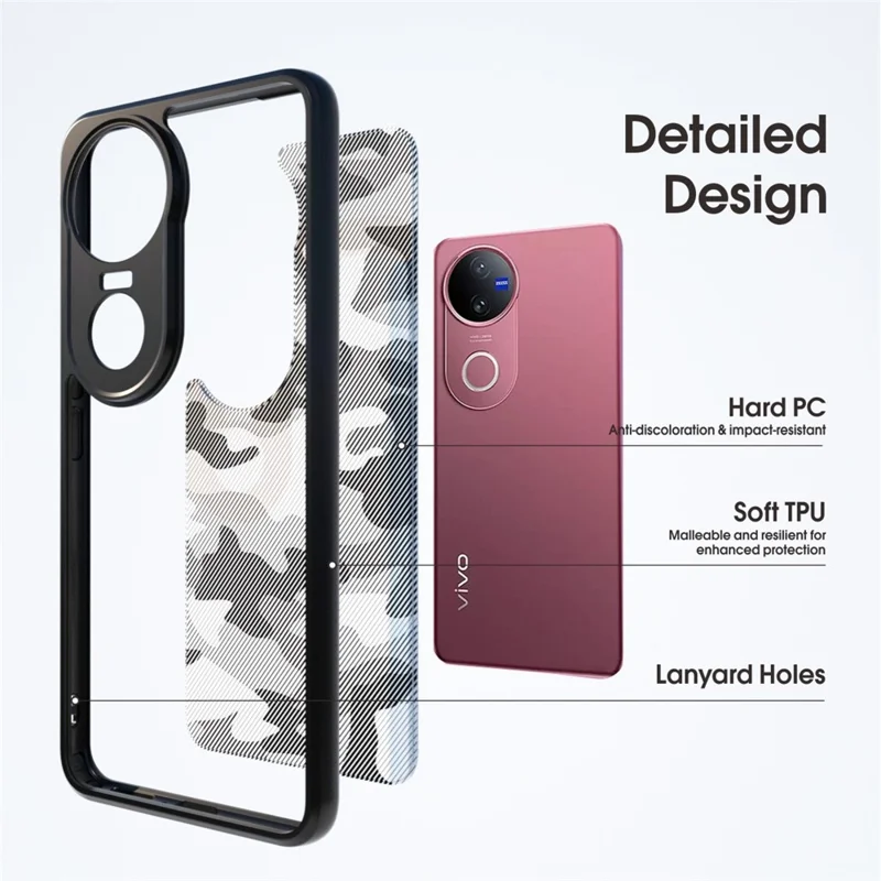 IBMRS For vivo V50 5G Case Soft TPU Frame Hard PC Back Anti-Fall Phone Cover - Artistic Camouflage