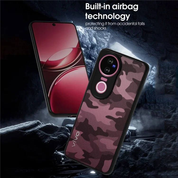 IBMRS For vivo V50 5G Case Soft TPU Frame Hard PC Back Anti-Fall Phone Cover - Grid Camouflage