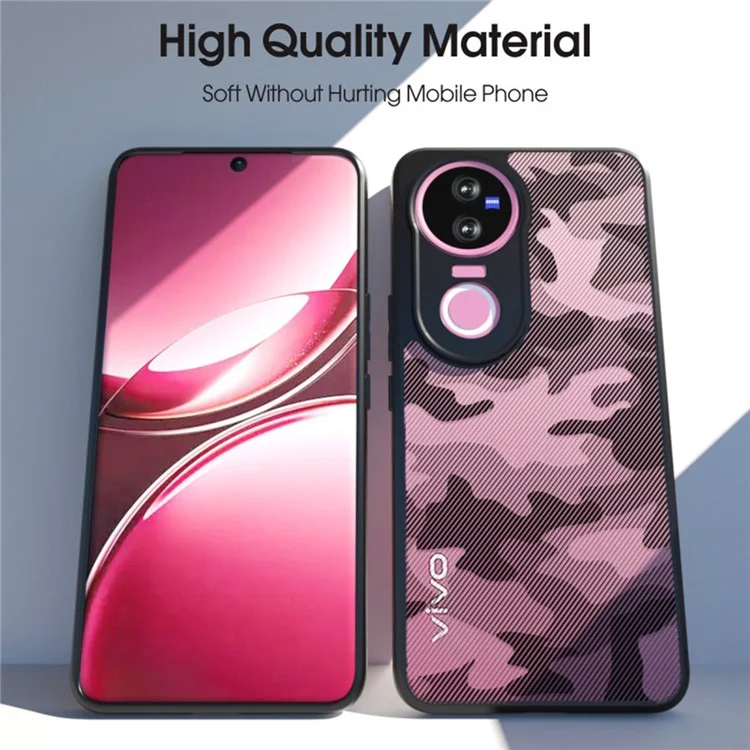 IBMRS For vivo V50 5G Case Soft TPU Frame Hard PC Back Anti-Fall Phone Cover - Grid Camouflage