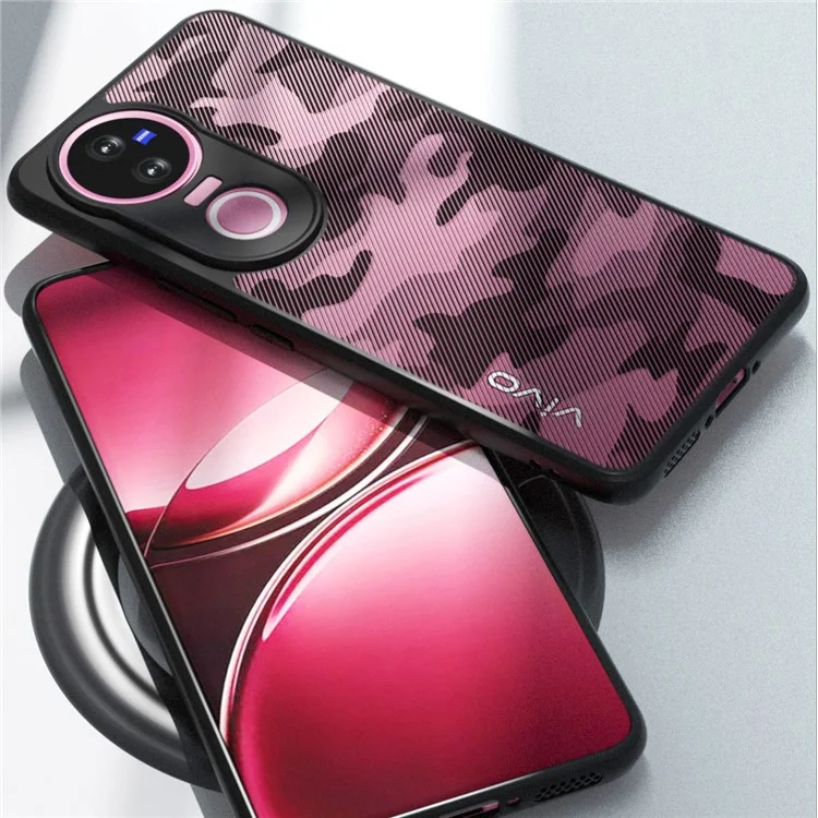 IBMRS For vivo V50 5G Case Soft TPU Frame Hard PC Back Anti-Fall Phone Cover - Grid Camouflage