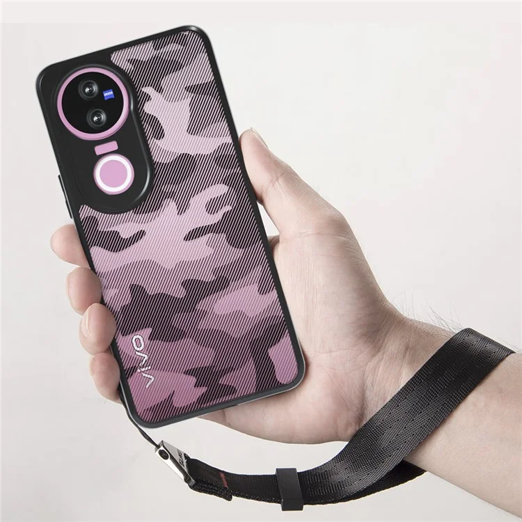 IBMRS For vivo V50 5G Case Soft TPU Frame Hard PC Back Anti-Fall Phone Cover - Grid Camouflage