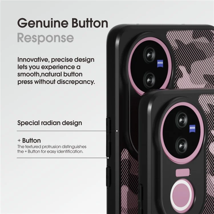 IBMRS For vivo V50 5G Case Soft TPU Frame Hard PC Back Anti-Fall Phone Cover - Grid Camouflage
