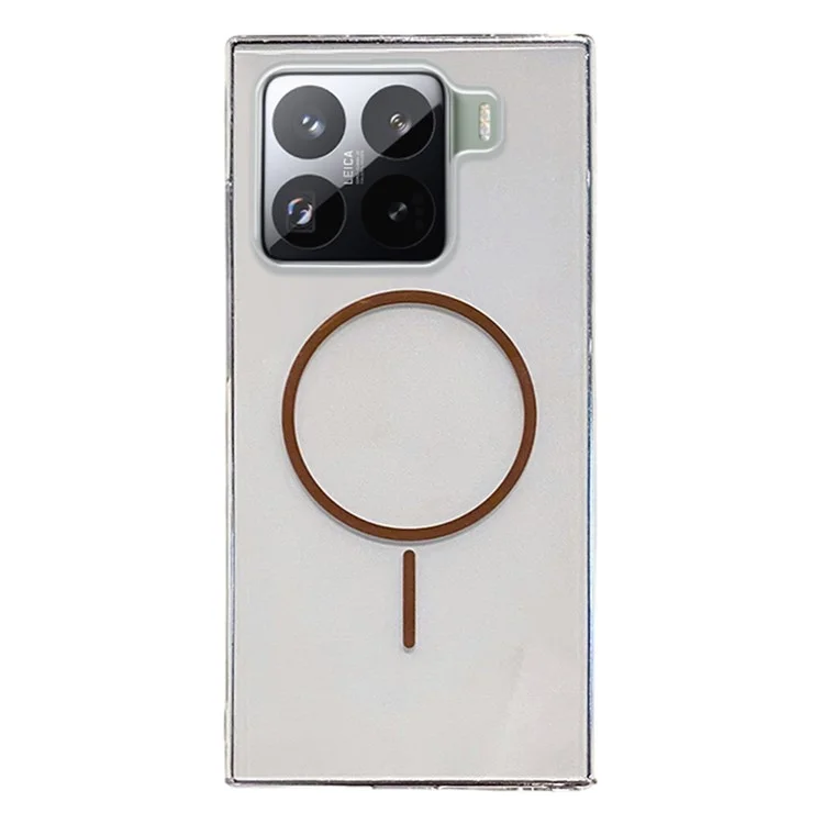 For Xiaomi 15 Pro Case Compatible with MagSafe Clear Slim PC Phone Back Cover - Transparent Gold