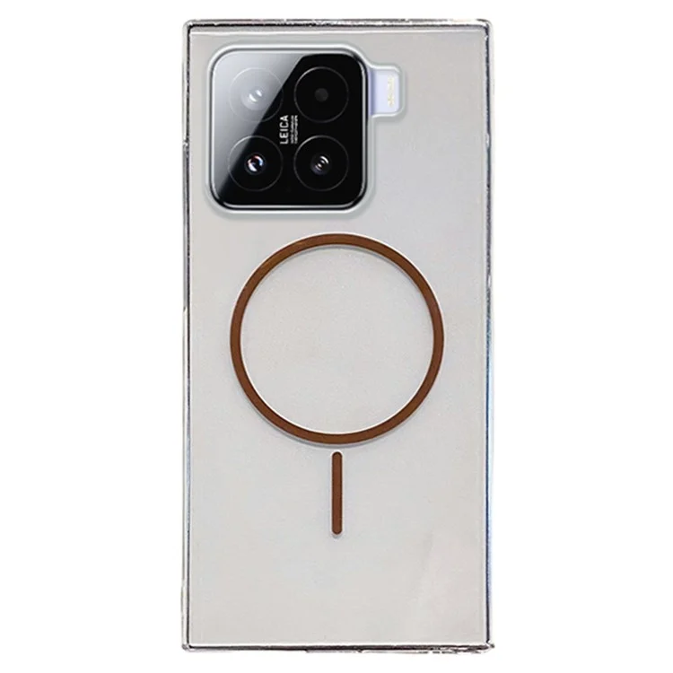 For Xiaomi 15 Case Compatible with MagSafe Clear Slim PC Phone Back Cover - Transparent Gold