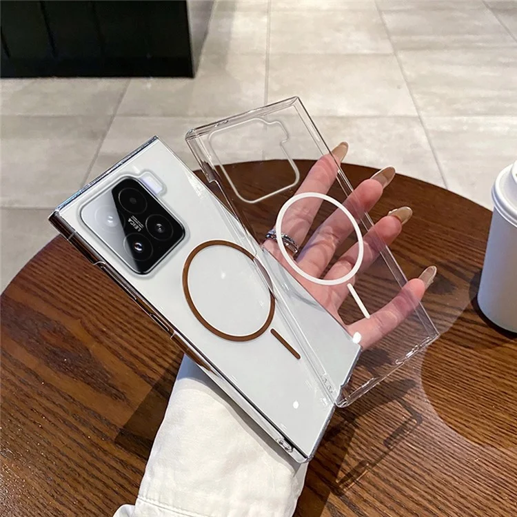 For Xiaomi 15 Case Compatible with MagSafe Clear Slim PC Phone Back Cover - Transparent White