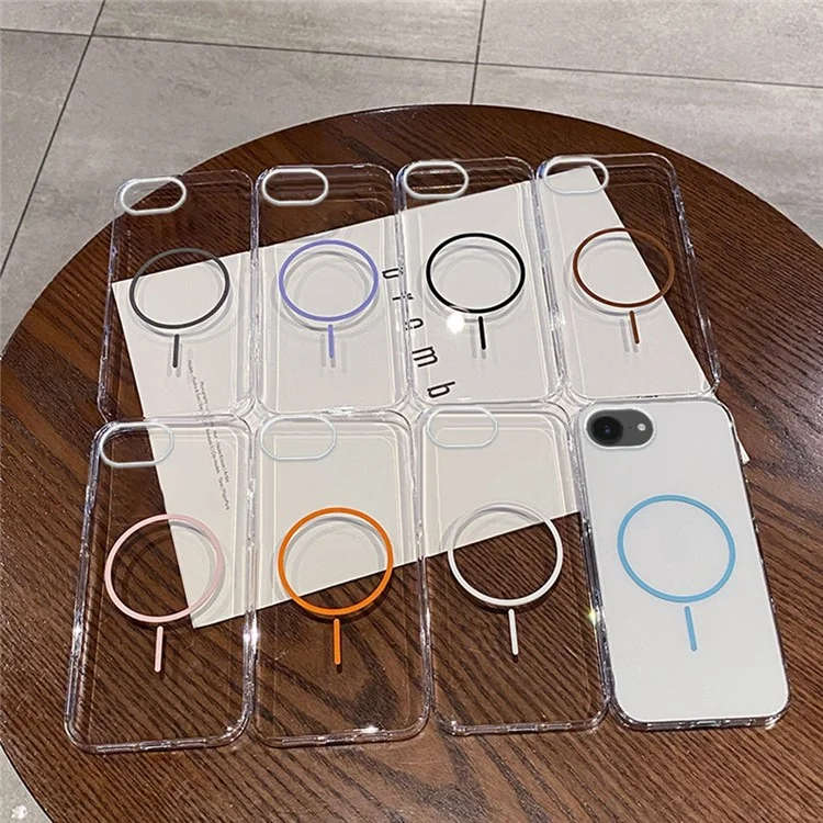 For iPhone 16e Case Compatible with MagSafe Clear Slim PC Phone Back Cover - Transparent Blue