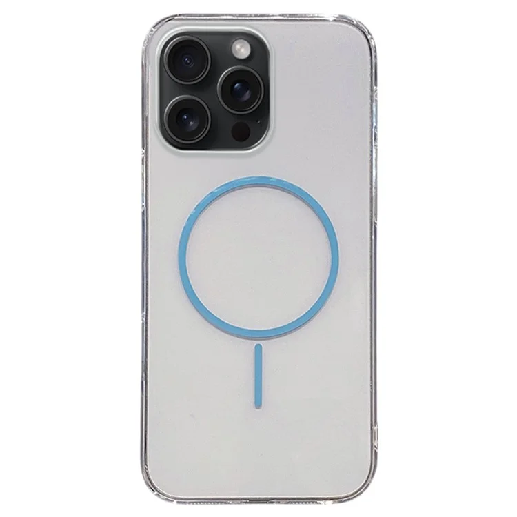 For iPhone 15 Pro Max Case Compatible with MagSafe Clear Slim PC Phone Back Cover - Transparent Blue