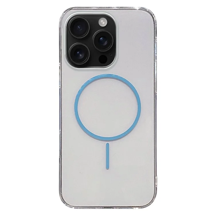 For iPhone 16 Pro Case Compatible with MagSafe Clear Slim PC Phone Back Cover - Transparent Blue