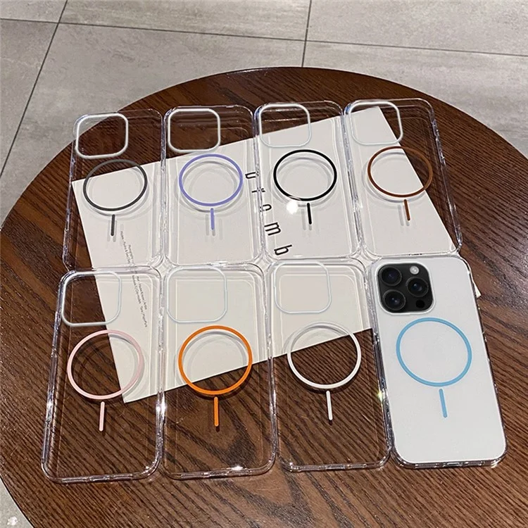 For iPhone 16 Pro Case Compatible with MagSafe Clear Slim PC Phone Back Cover - Transparent Blue