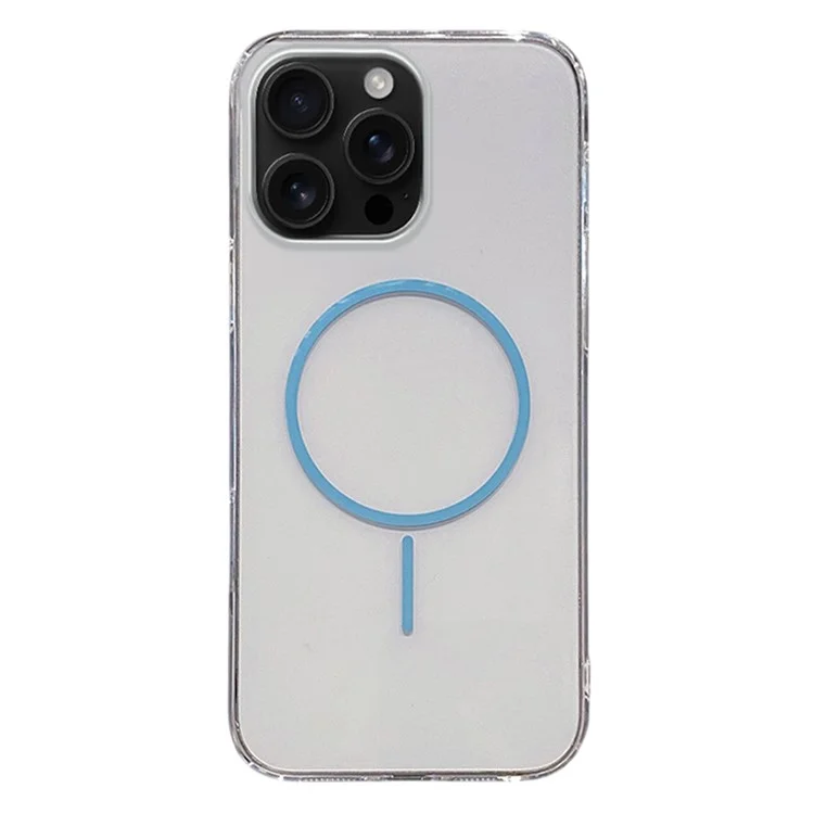 For iPhone 16 Pro Max Case Compatible with MagSafe Clear Slim PC Phone Back Cover - Transparent Blue